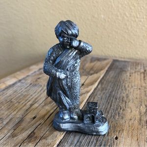 1993 Michael Ricker pewter tired child figurine